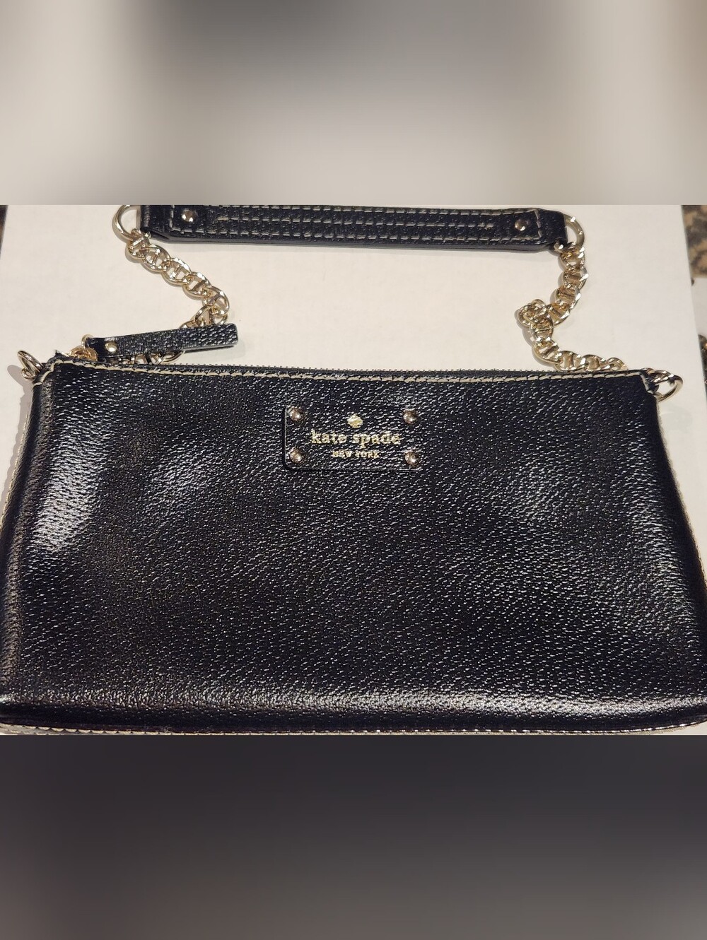 EUC Kate Spade New York Wellesley Byrd Leather Chainlink Bag Purse Shoulder